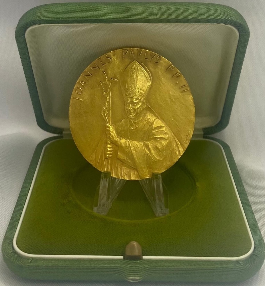 Vatican 1986 Gilt-Bronze Medallion Pope John Paul II Visit to Asia and Australia product image