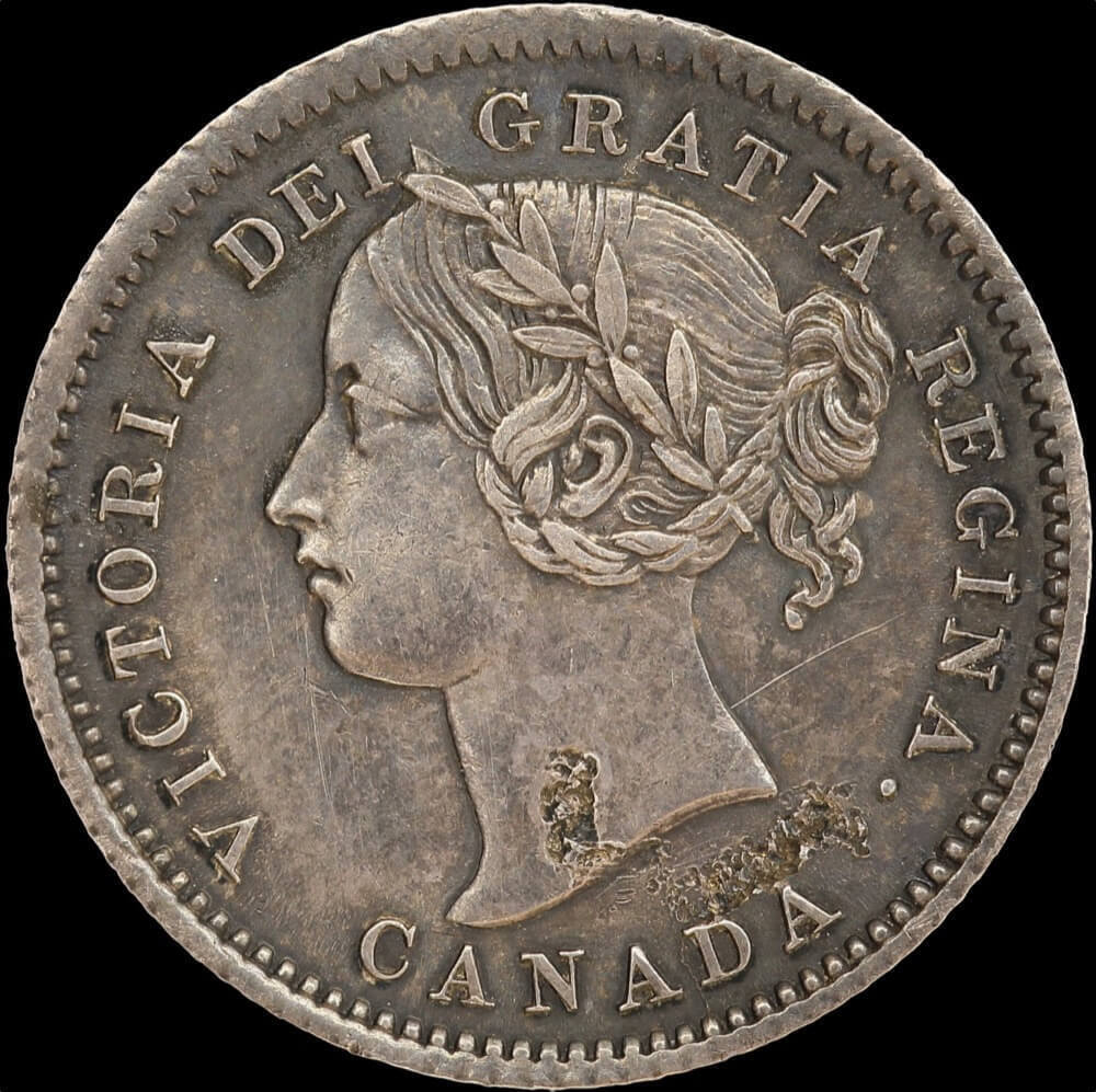 Canada 1858 Silver 10 Cents KM# 3 Good EF product image