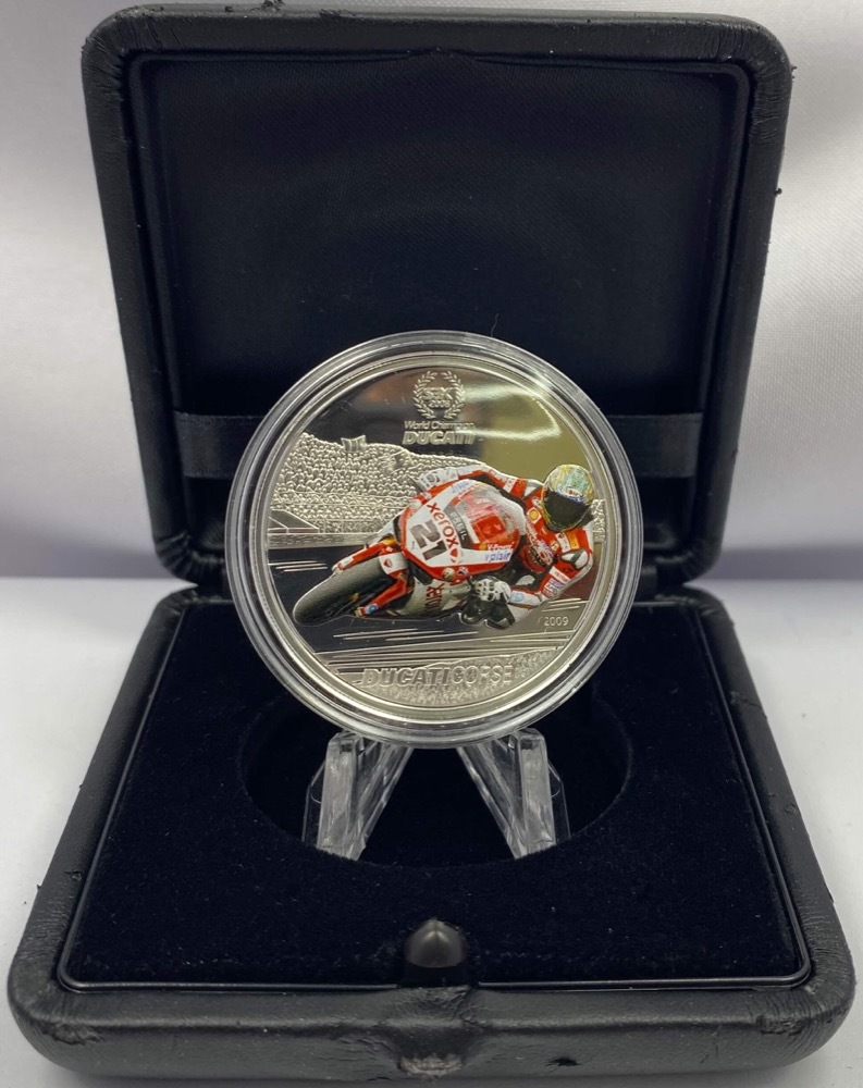 Palau 2009 Silver Prooflike 5 Dollar Coin Ducati Troy Bayliss product image
