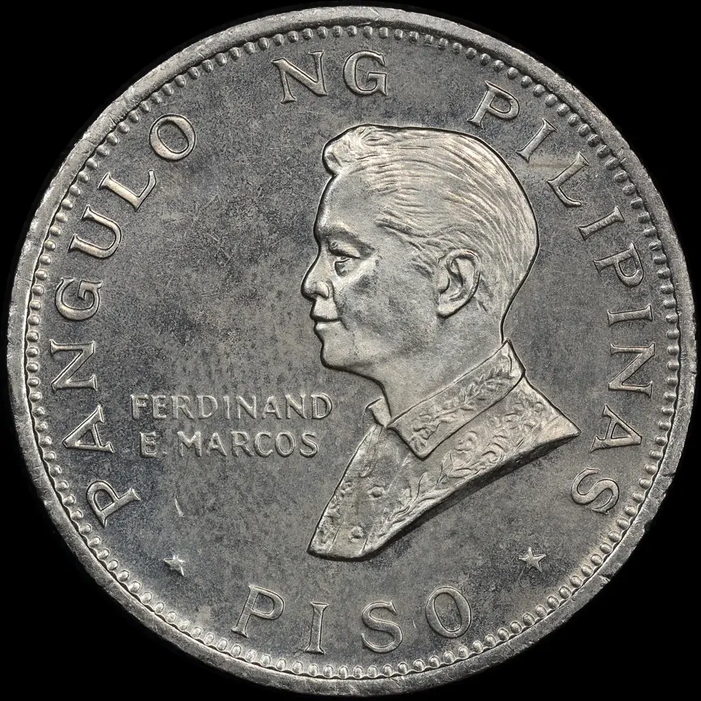 Philippines 1970 Silver 1 Peso KM#202 Uncirculated product image