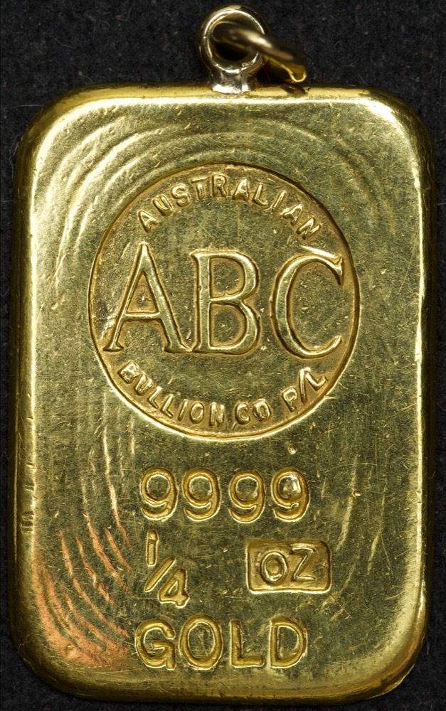 ABC Bullion Gold Quarter Ounce Cast Ingot 99.99% product image