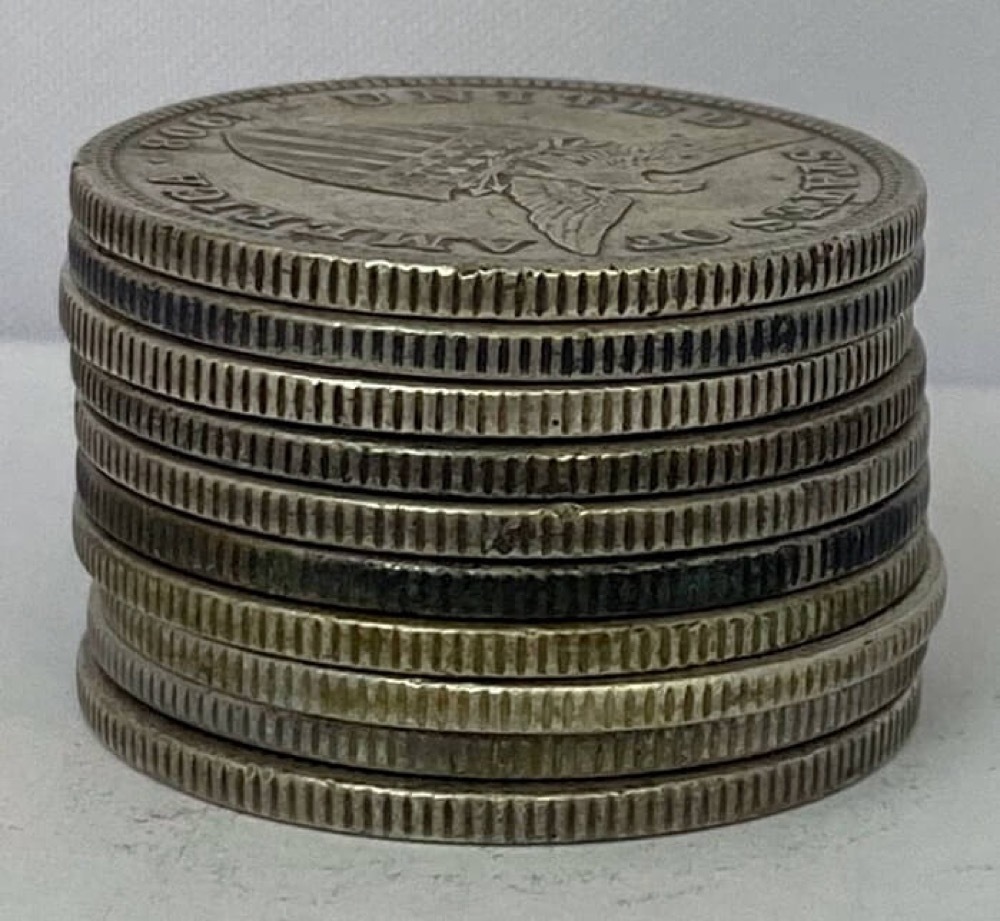 Philippines Bulk Lot of 10 Silver 1 Peso 1907 - 1912 KM#172 Circulated Condition product image