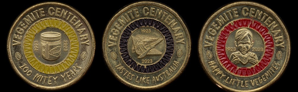2023 Coloured 2 Dollar Coin Trio Vegemite Uncirculated product image