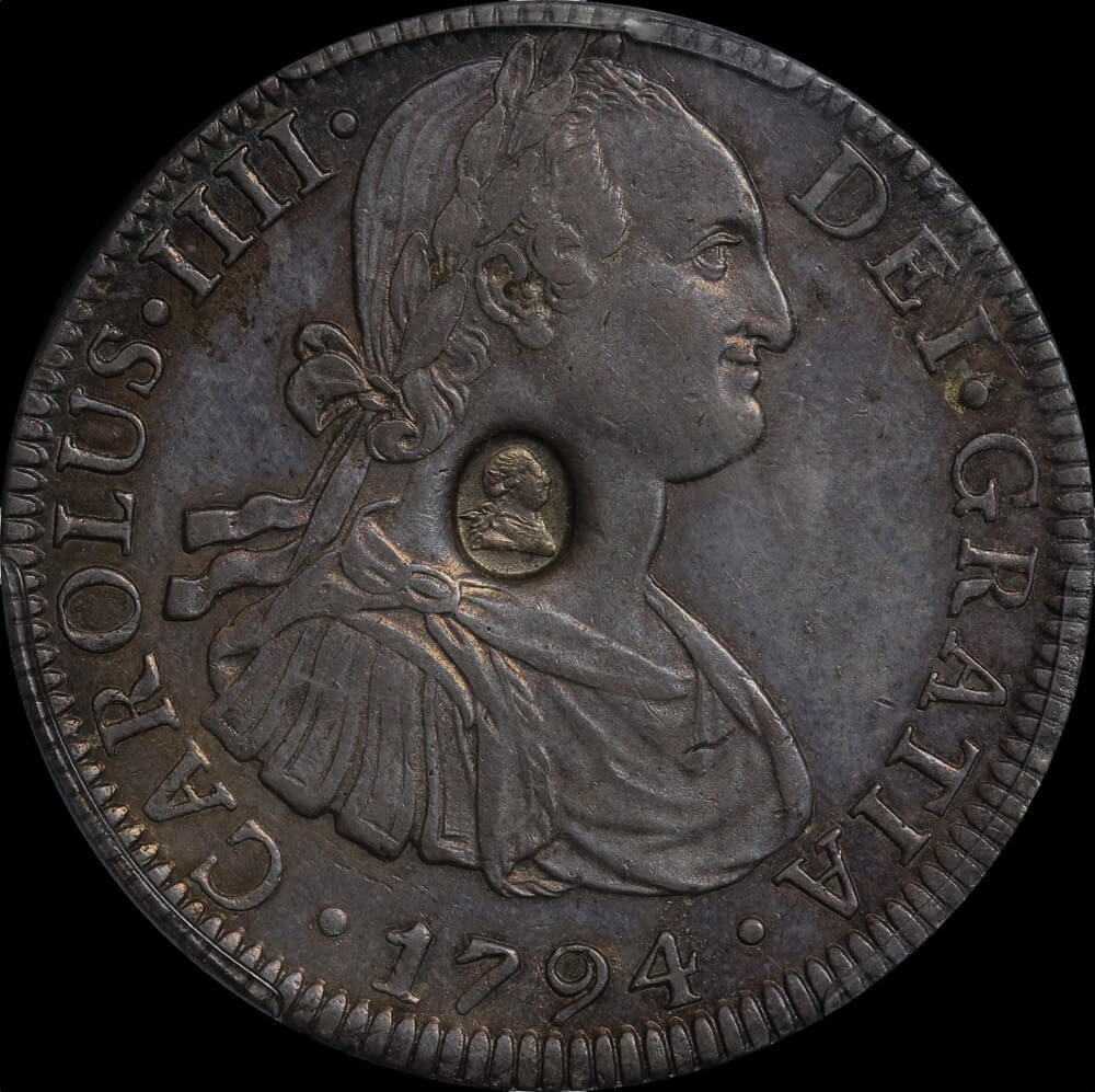 Great Britain 1797 Silver Bank of England Dollar Oval Counterstamp PCGS AU55 product image