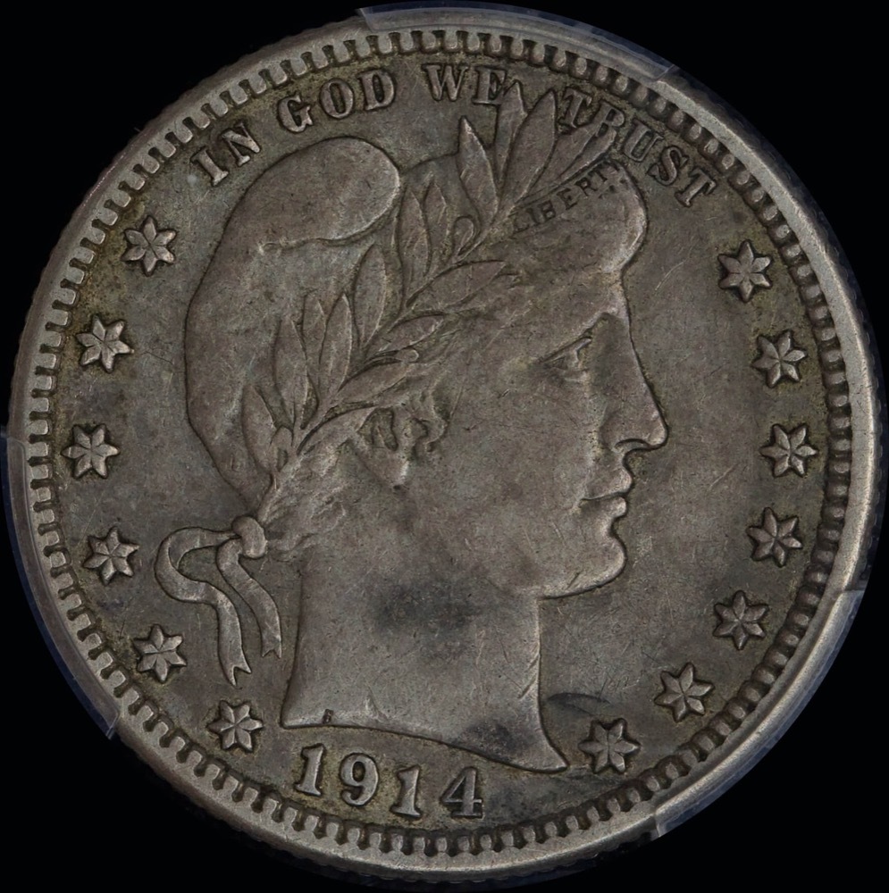 United States 1914-S Silver Quarter Barber PCGS XF45 product image