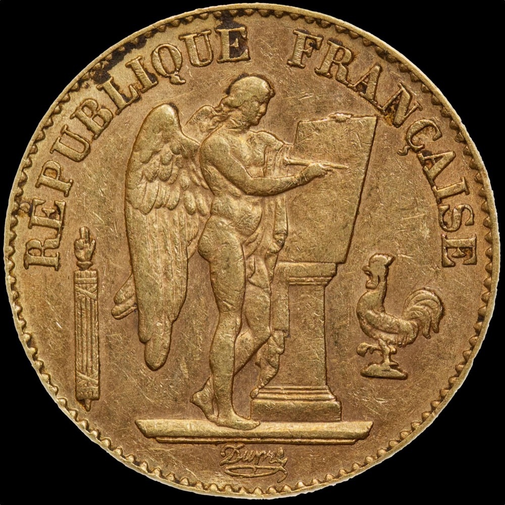 France 1897-A Gold 20 Francs Angel KM#825 Extremely Fine product image