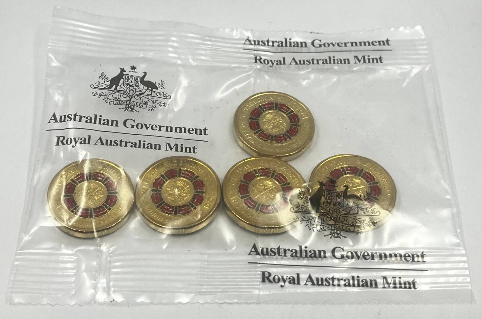 2019 Coloured 2 Dollar Mint Bag of 5 Coins Repatriation Centenary product image