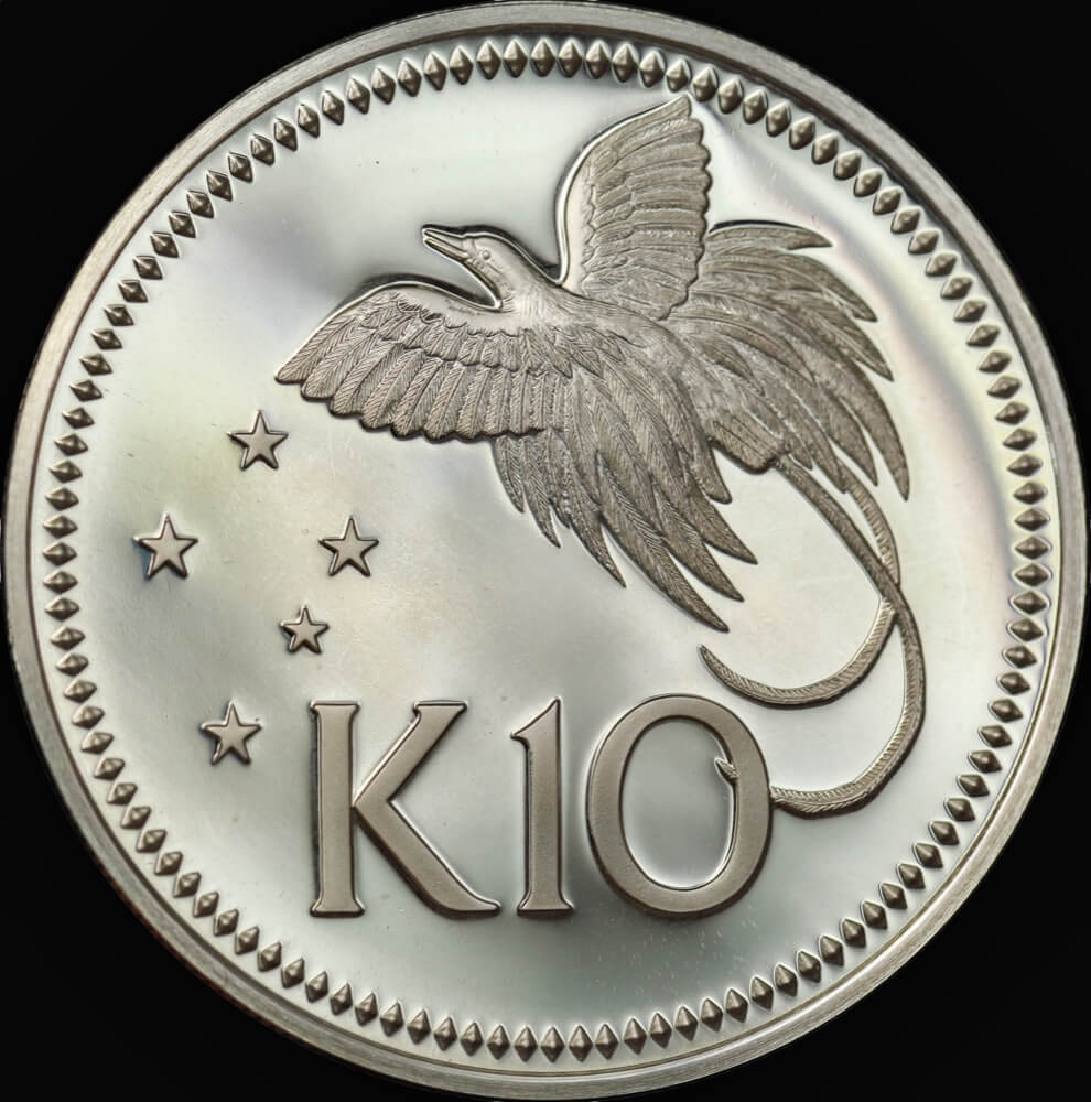 Papua New Guinea 1979 Silver Proof 10 Kina Bird of Paradise product image