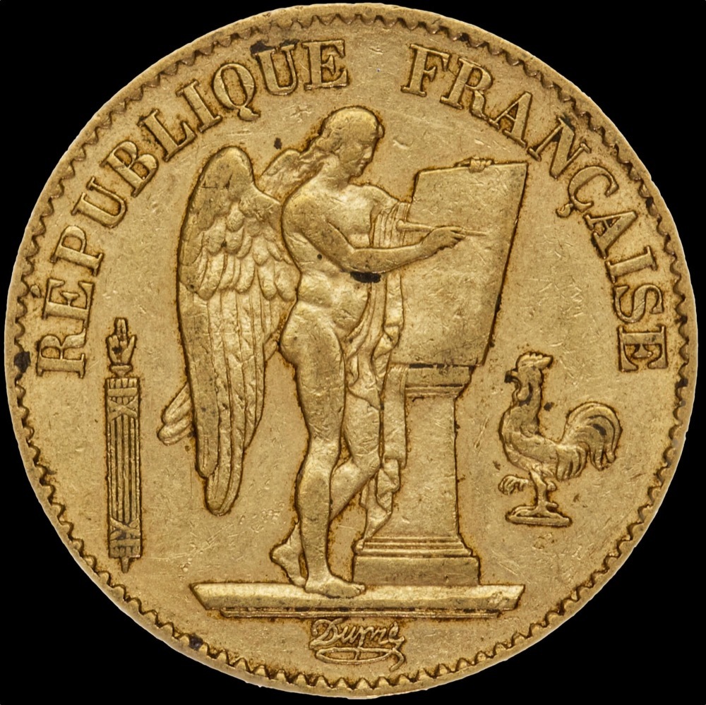 France 1878-A Gold 20 Francs Angel KM#825 about EF product image