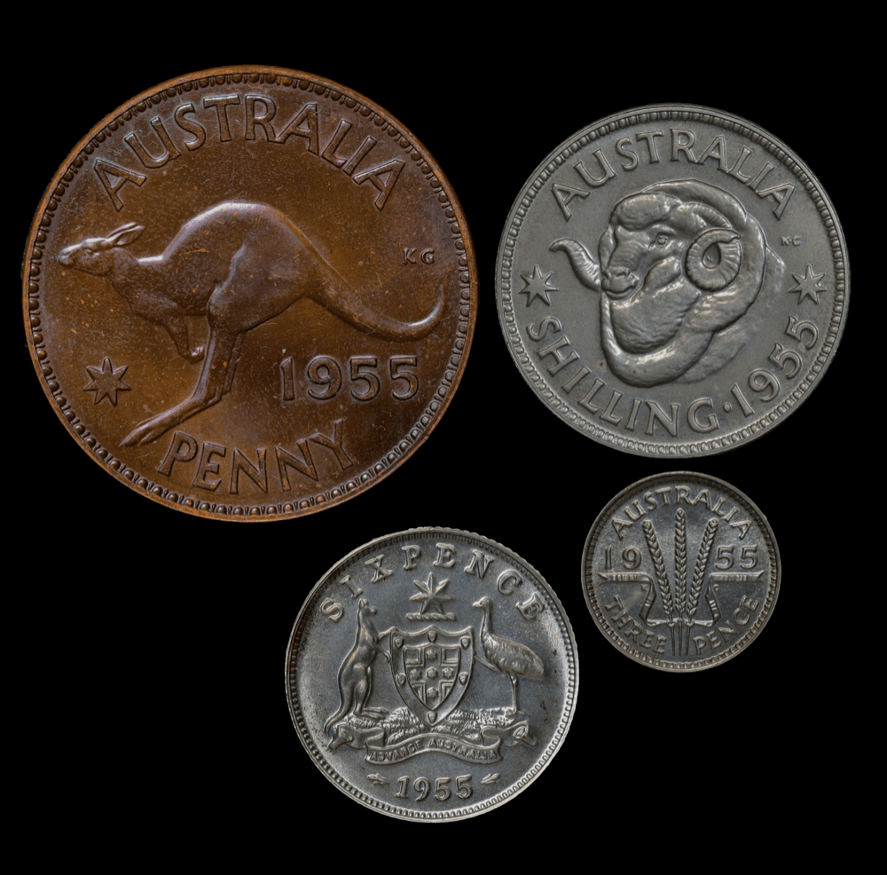 1955 Proof Coin Set Melbourne Mint (Shilling to Penny) product image