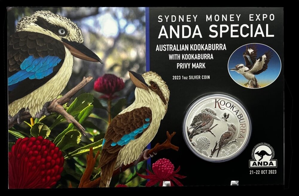 2023 Silver 1oz Kookaburra Coloured Kookaburra Privy Mark - Sydney Money Expo product image