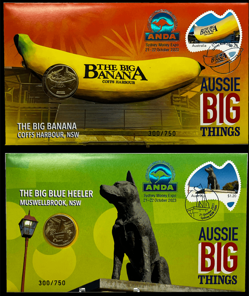 2023 PNC Pair Sydney Money Expo Foil Overprint - Big Banana and Blue Heeler product image
