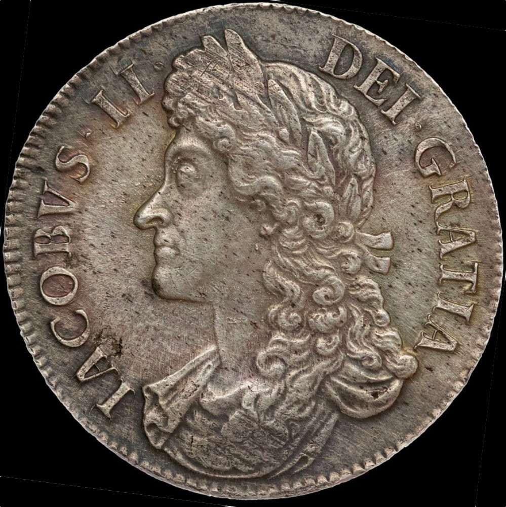 1687 Silver Crown James II S#3407 good EF product image