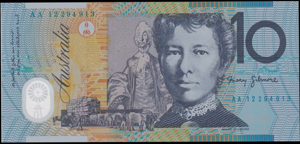 2012 $10 Note AA12 First Prefix Stevens/Parkinson R322aF Uncirculated product image