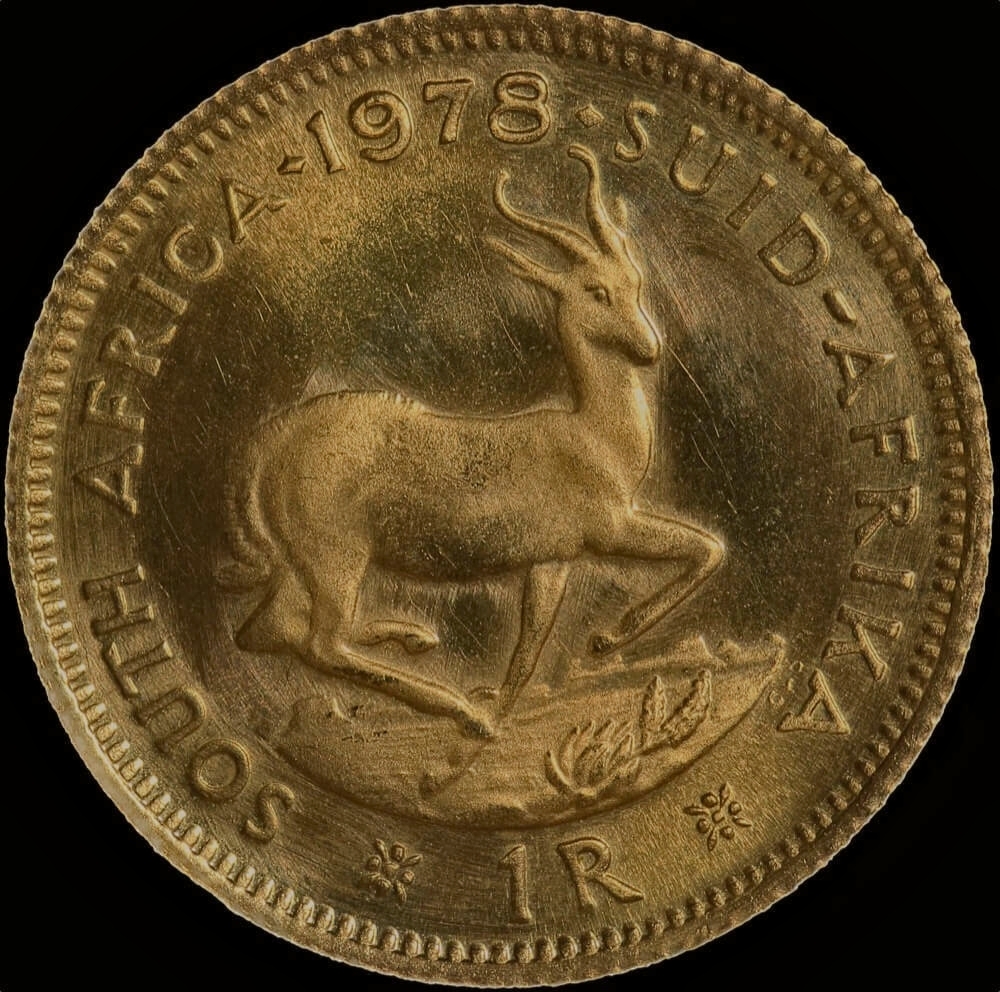 South Africa 1978 Gold 1 Rand KM# 63 Uncirculated product image