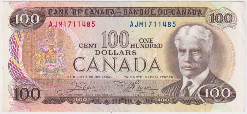 Canada 1975 100 Dollars P# 91b Good EF product image