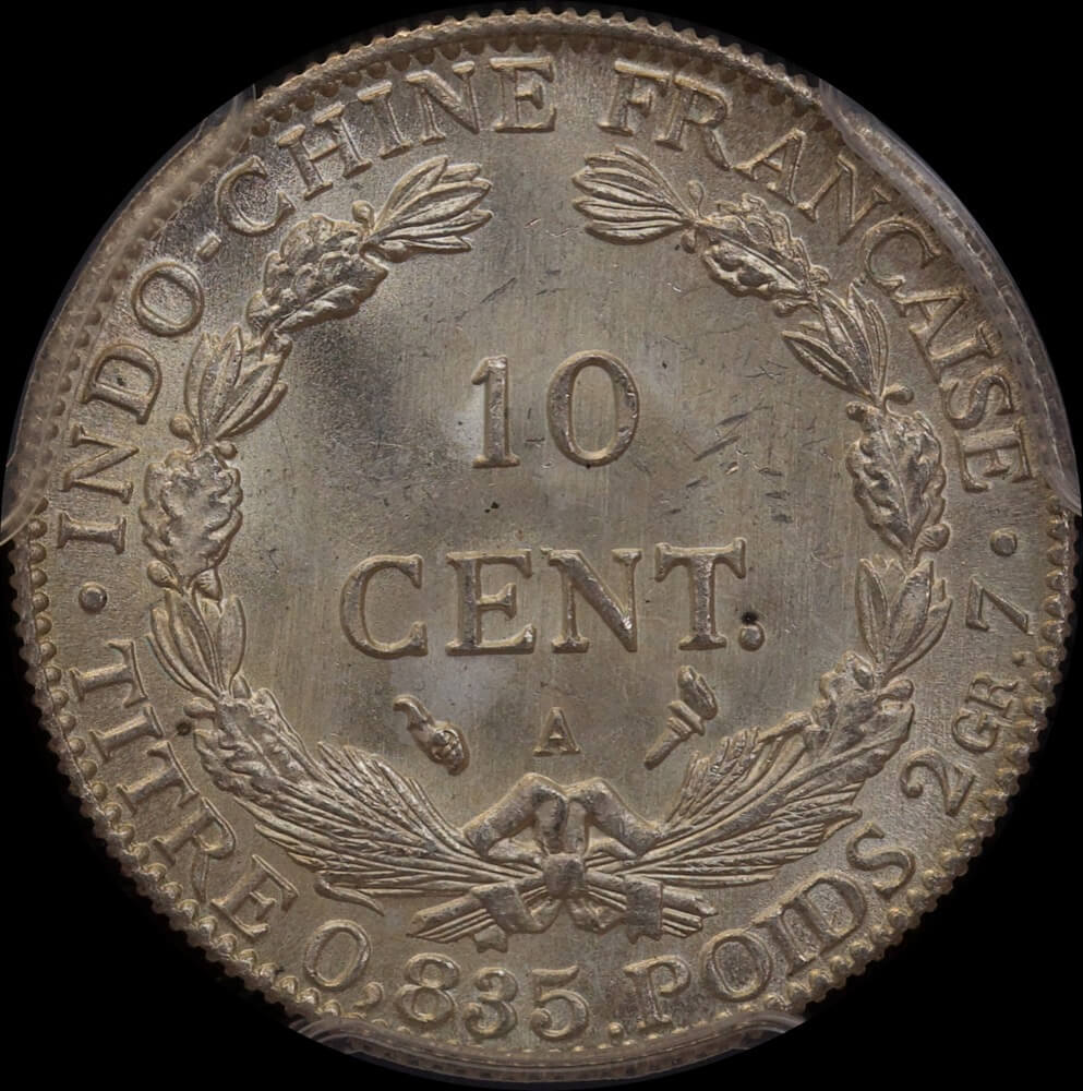 French Indo China 1911-A Silver 10 Cents Lec #150 PCGS MS66 product image