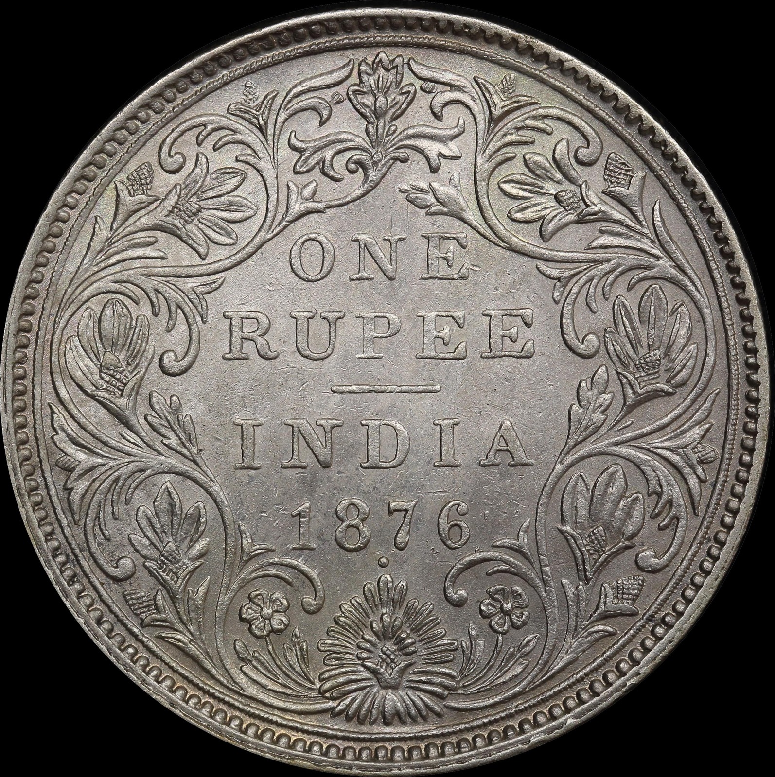 India 1876 One Rupee About Unc product image