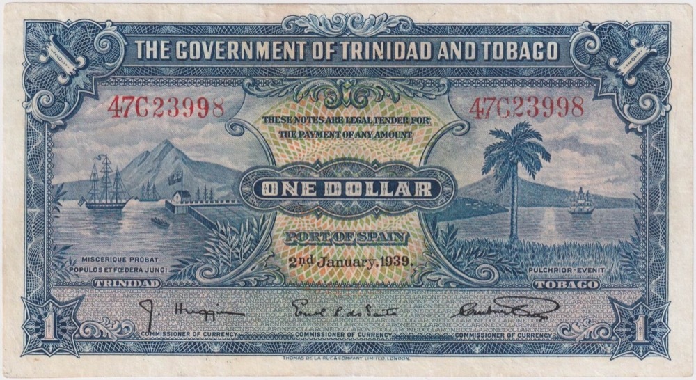 Trinidad and Tobago 1939 1 Dollar P# 5b Very Fine product image