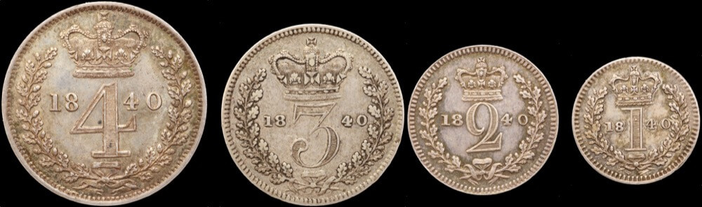 1840 Silver Maundy Coin Set Victoria S#3916  product image