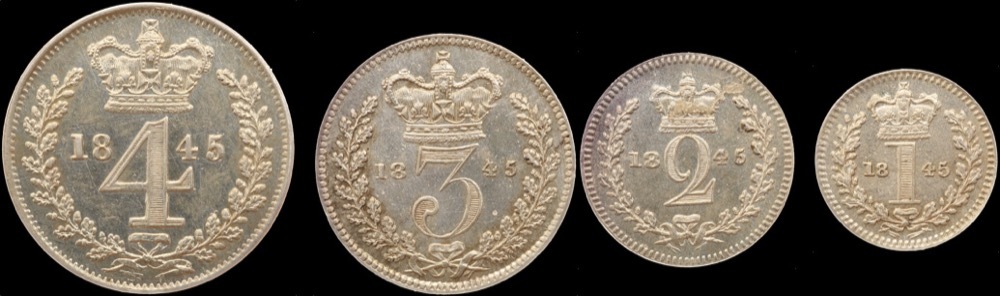 1845 Silver Maundy Coin Set Victoria S#3916  product image
