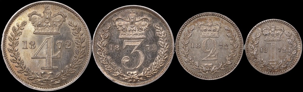1872 Silver Maundy Coin Set Victoria S#3916  product image