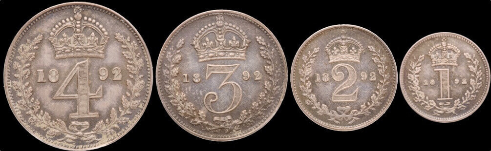 1892 Silver Maundy Coin Set Victoria S#3932  product image