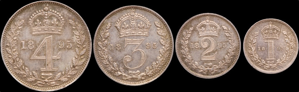 1895 Silver Maundy Coin Set Victoria S#3943  product image