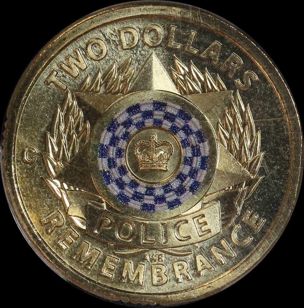 2019 Coloured 2 Dollar Coin Police PCGS MS67 product image
