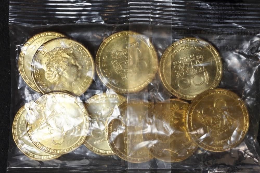 2017 Mint Bag of 10 1 Dollar Coins 100 Years of ANZAC product image