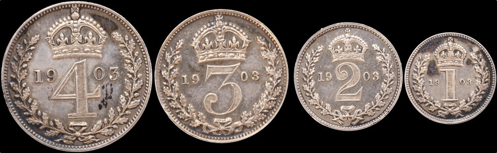1903 Silver Maundy Coin Set Edward VII S#3985  product image