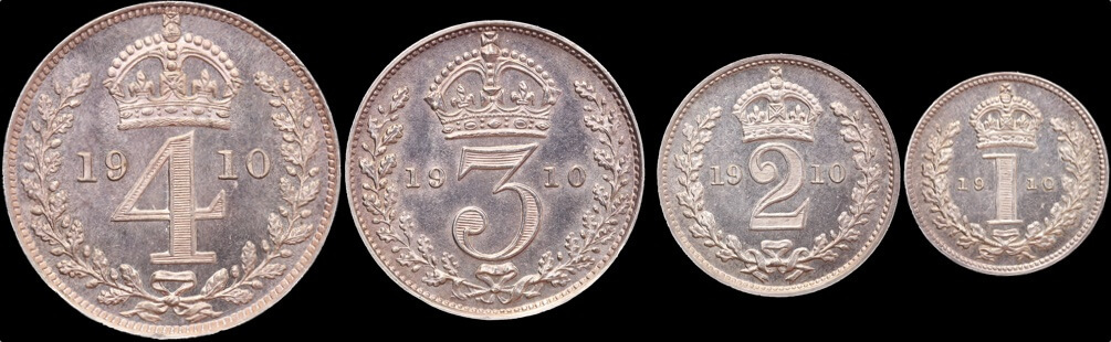 1910 Silver Maundy Coin Set Edward VII S#3985  product image