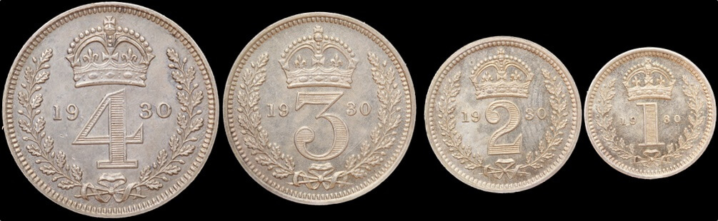 1930 Silver Maundy Coin Set George V S#4043  product image
