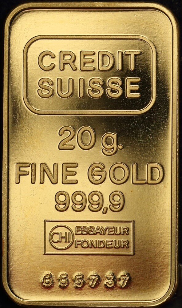 Credit Suisse Fine Gold 20 gram Minted Ingot product image