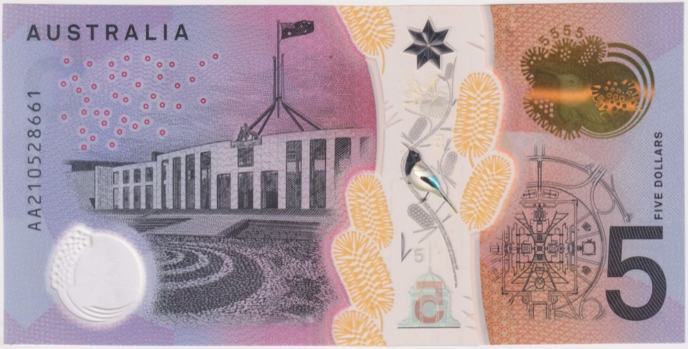 2021 $5 Note Lowe/Kennedy First Prefix AA21 R228cF Uncirculated product image