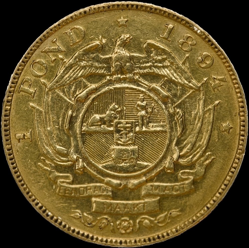 South Africa 1894 Gold Pond KM# 10.1 good EF product image