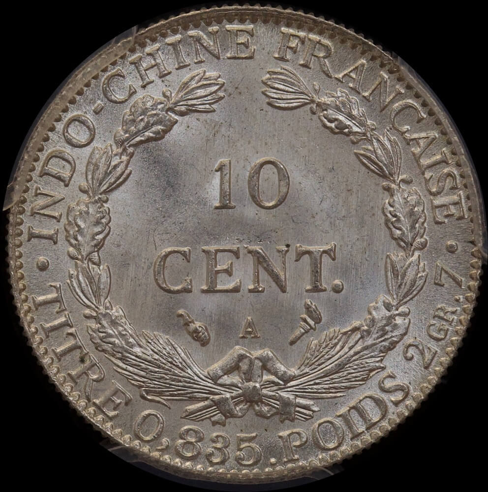 French Indo China 1911-A Silver 10 Cents Lec #150 PCGS MS65 product image