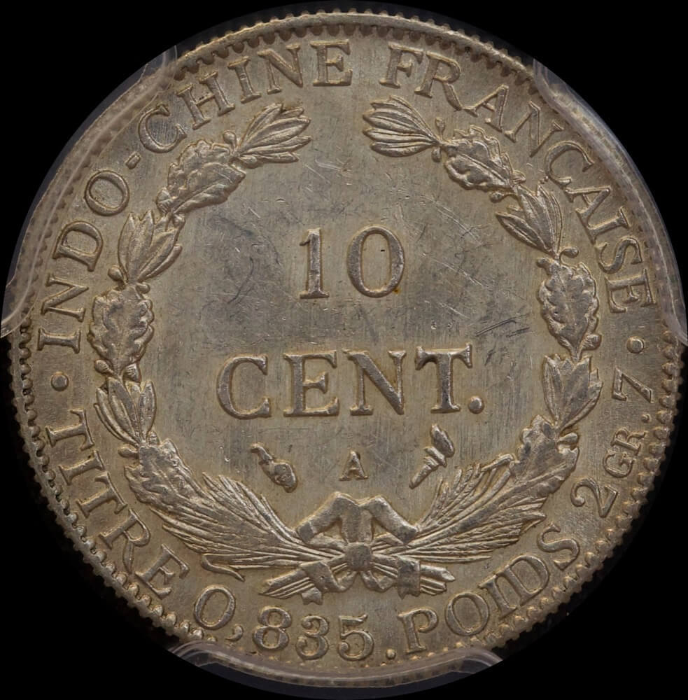 French Indo China 1911-A Silver 10 Cents Lec #150 PCGS MS62 product image
