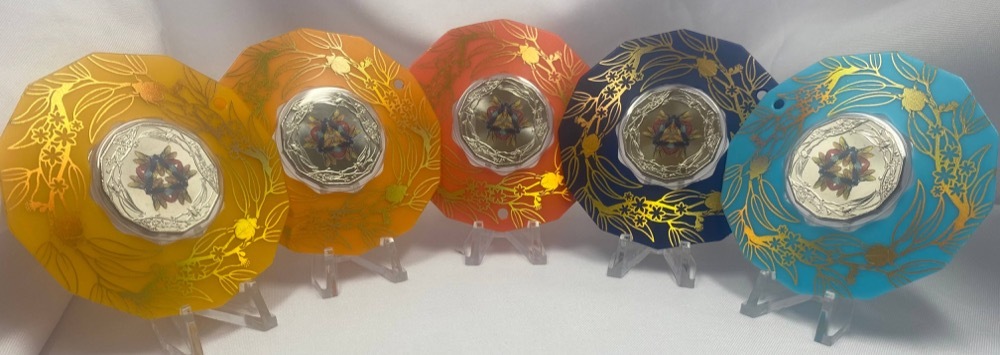 2022 Coloured 50 Cent 5 Coin Set Christmas Beetle product image