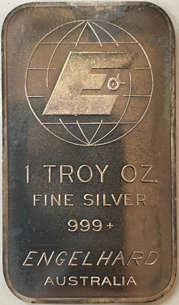 Silver One Ounce Rectangular Ingot Engelhard 99.9% circa 1980's product image