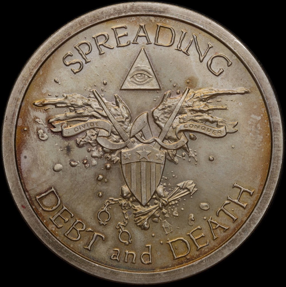 2014 Silver Bullet Silver Shield 2oz Round Debt and Death product image