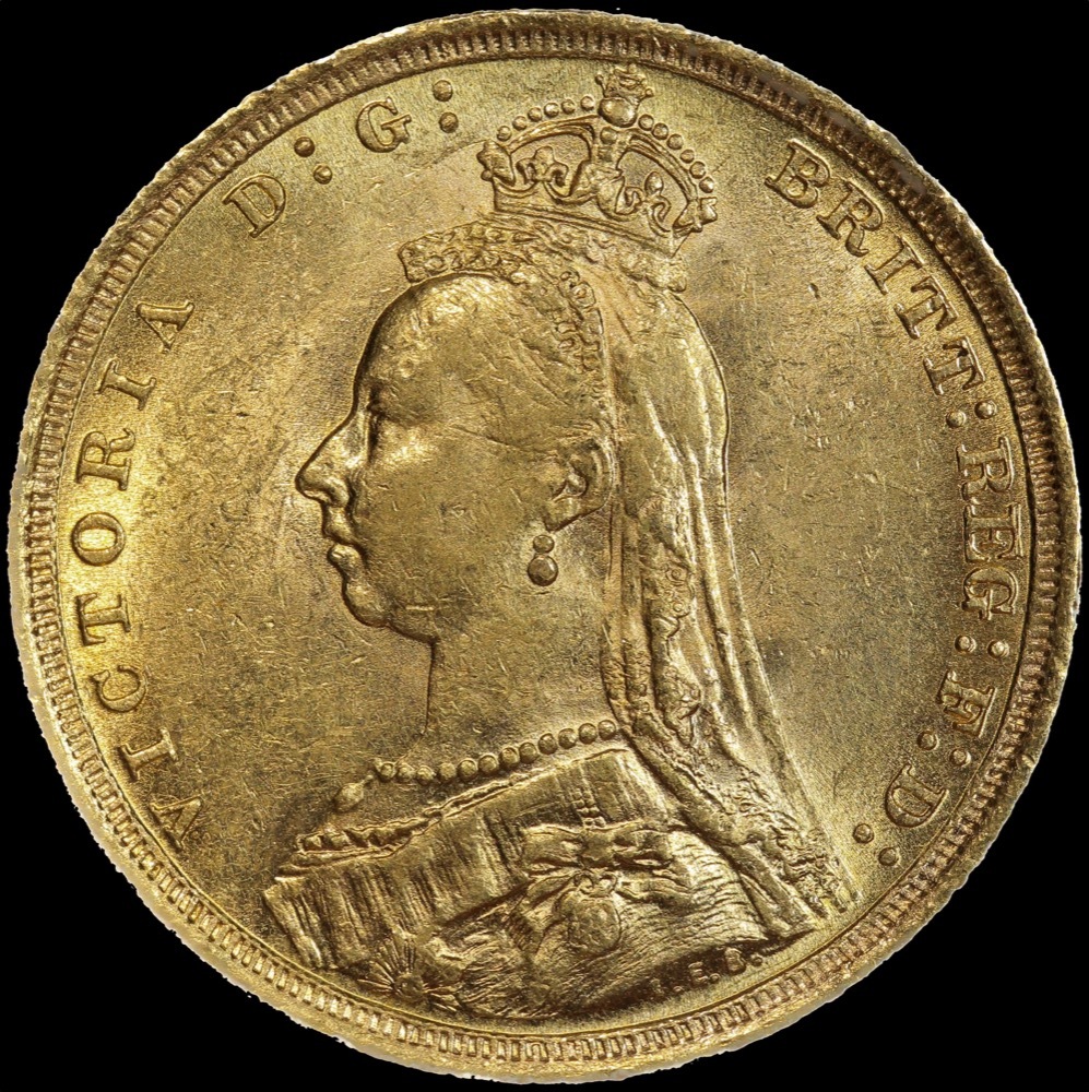1889 Sydney Jubilee Head Sovereign about Unc product image