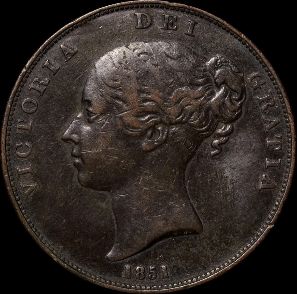 1851 Copper Penny Victoria S#3948 OT Variety Very Fine product image