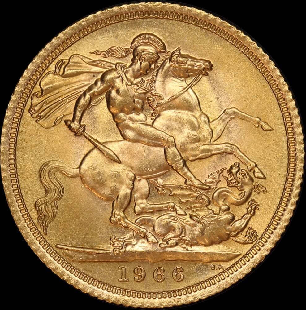 Great Britain 1966 Gold Sovereign Elizabeth II Uncirculated product image