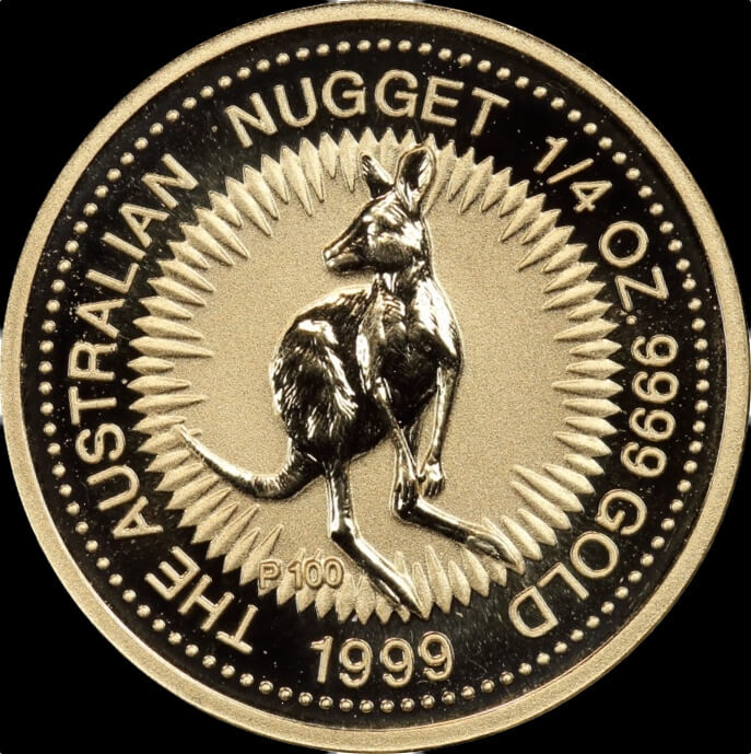 1999 Gold Quarter Ounce Bullion Coin Kangaroo product image