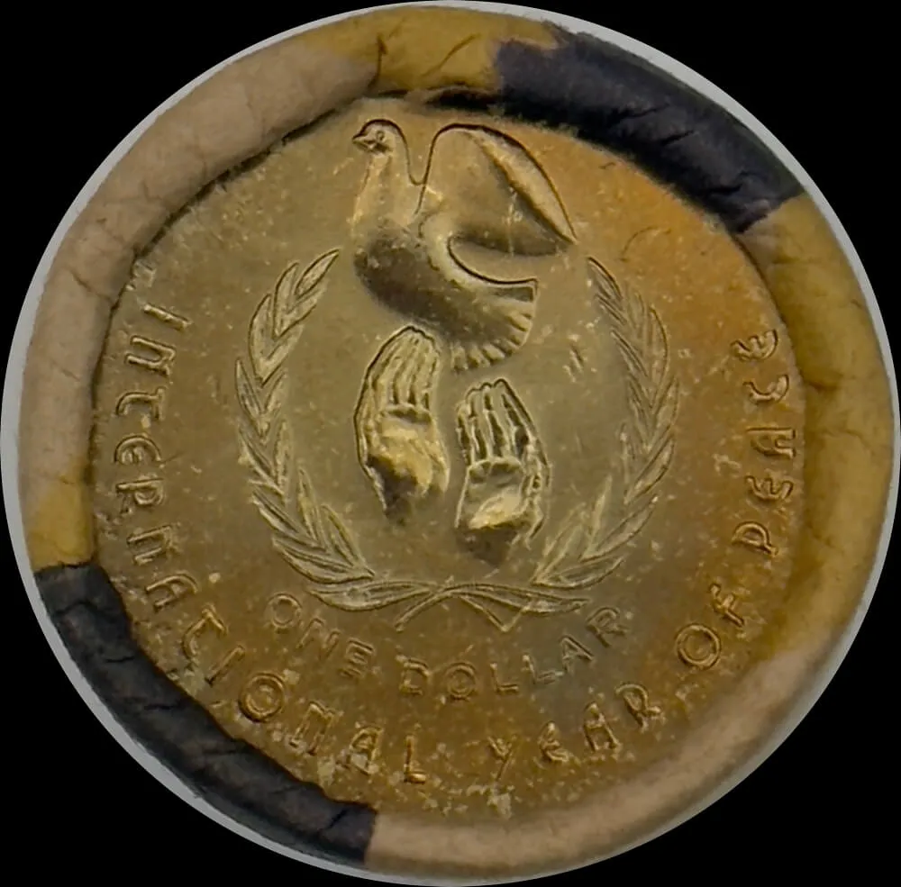 1986 One Dollar RBA Mint Roll Year of Peace Heads / Tails product image