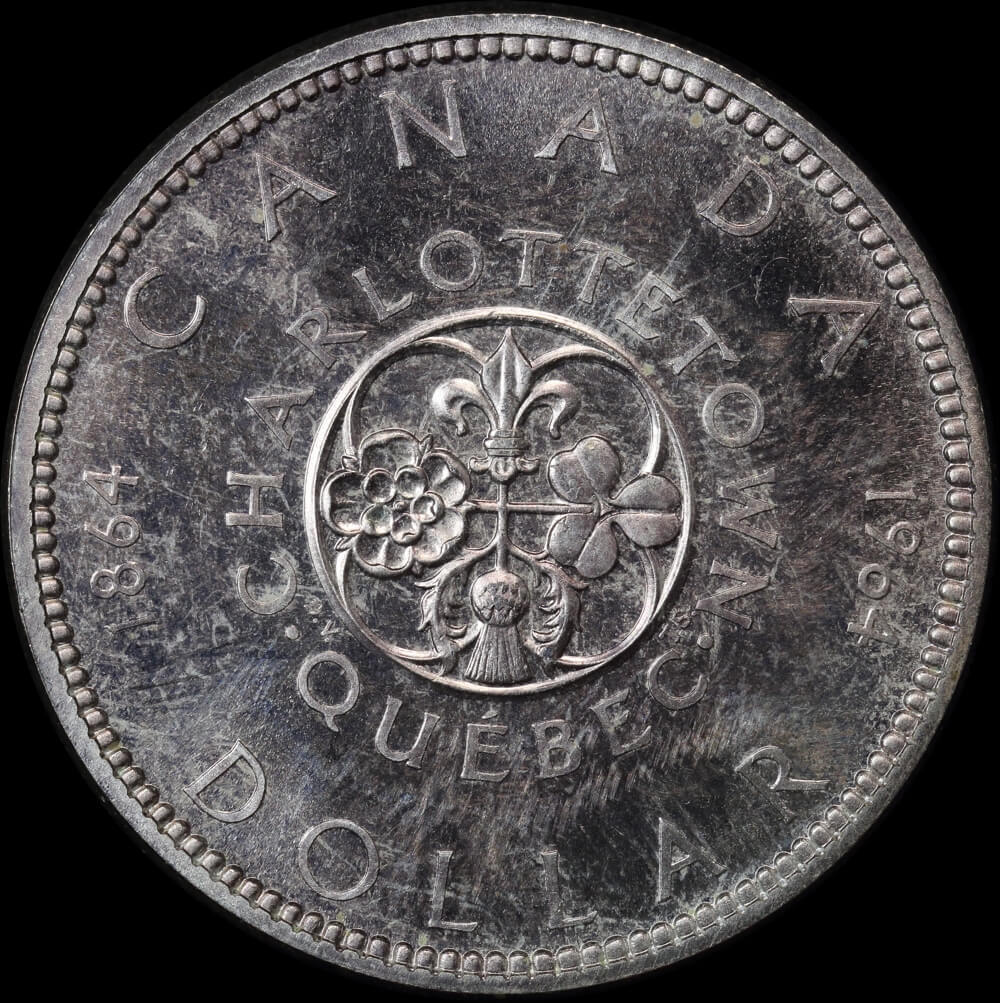 Canada 1964 Silver 1 Dollar Charlottetown KM# 58 Uncirculated product image