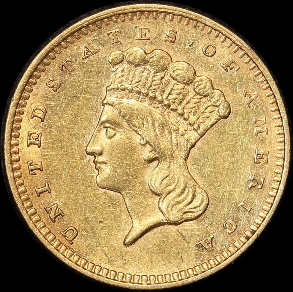 United States 1862 Gold Dollar "Indian Princess" KM# 86 about Unc product image