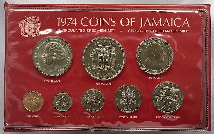 Jamaica 1974 Silver Uncirculated Specimen Coin Set KM# MS10 Uncirculated Sir Henry Morgan product image