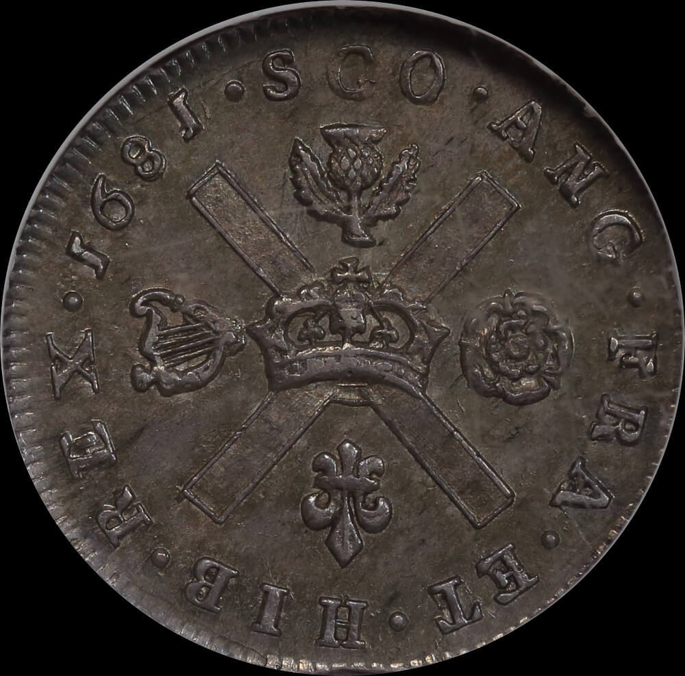 Scotland Charles II 1681/0 Silver Quarter Merk S# 5624 NGC MS63 product image
